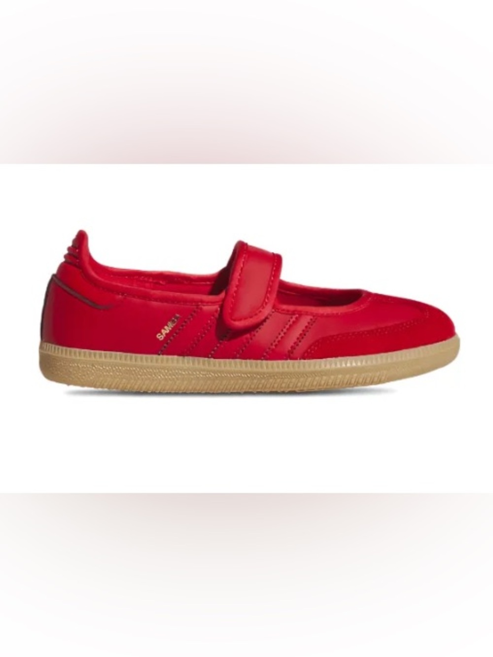 Adidas Red Mary Jane Sneaker with Gum Sole